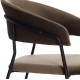 Кресло TURIN (mod. 0129571)  металл/вельвет, 56х50х78 см, хаки S108 (85 DARK TAN)/черный