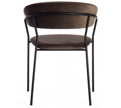 Кресло TURIN (mod. 0129571)  металл/вельвет, 56х50х78 см, хаки S108 (85 DARK TAN)/черный