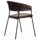 Кресло TURIN (mod. 0129571)  металл/вельвет, 56х50х78 см, хаки S108 (85 DARK TAN)/черный