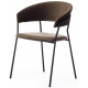 Кресло TURIN (mod. 0129571)  металл/вельвет, 56х50х78 см, хаки S108 (85 DARK TAN)/черный