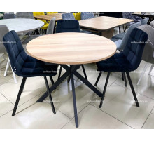 Обеденная группа VEGA Дуб Канзас/CHILLI SQUARE BLUVEL-19 BLACK