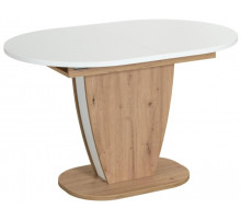Стол SATURN ЛДСП, 120-160x80x75,5 см, Дуб Артисан/Белый