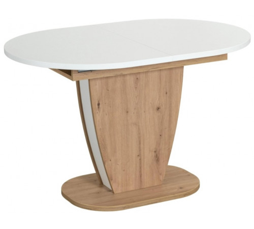 Стол SATURN ЛДСП, 120-160x80x75,5 см, Дуб Артисан/Белый
