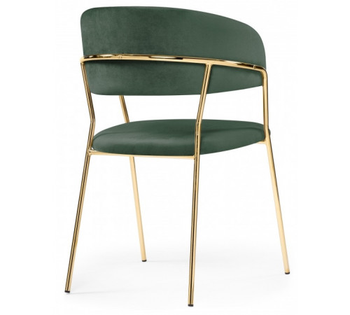 Стул на металлокаркасе Kamelia dark green / gold