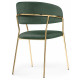 Стул на металлокаркасе Kamelia dark green / gold