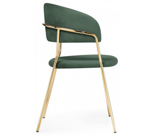 Стул на металлокаркасе Kamelia dark green / gold