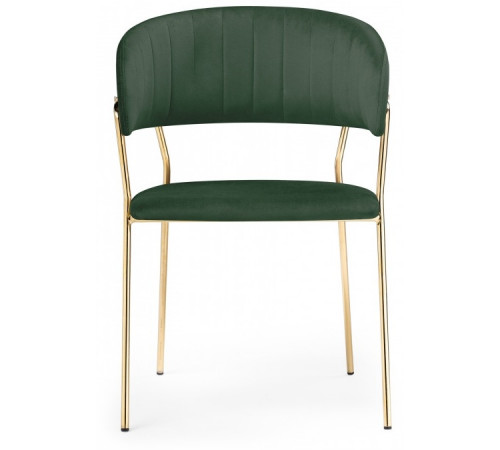Стул на металлокаркасе Kamelia dark green / gold