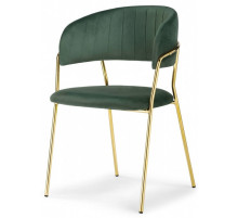 Стул на металлокаркасе Kamelia dark green / gold
