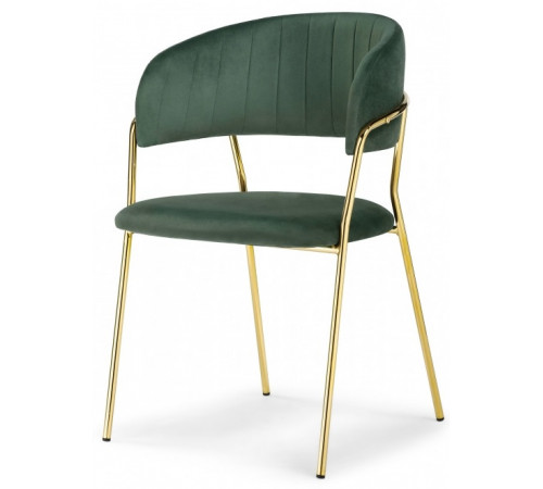 Стул на металлокаркасе Kamelia dark green / gold