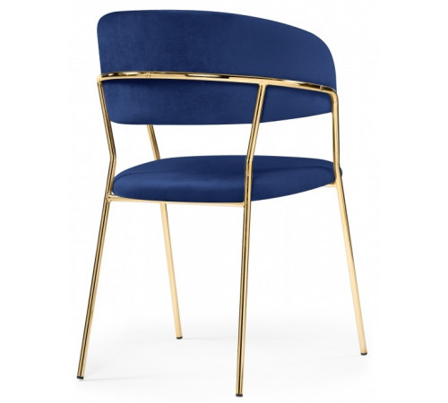 Стул на металлокаркасе Kamelia dark blue / gold