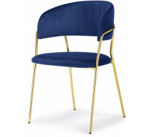 Стул на металлокаркасе Kamelia dark blue / gold