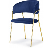 Стул на металлокаркасе Kamelia dark blue / gold