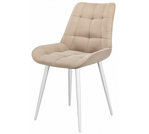 Стул DikLine 206М B03 BEIGE, ножки белые
