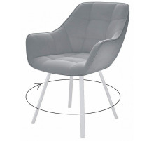 Стул DikLine 252 М поворотный, B22 GREY, ножки белые
