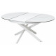Стол TRENTO 120 HIGH GLOSS STATUARIO Белый мрамор глянцевый, керамика/ белый каркас