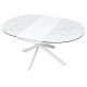 Стол TRENTO 120 HIGH GLOSS STATUARIO Белый мрамор глянцевый, керамика/ белый каркас