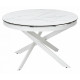 Стол TRENTO 120 HIGH GLOSS STATUARIO Белый мрамор глянцевый, керамика/ белый каркас