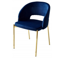 Стул AGNES BLUVEL-86 NAVY BLUE, золотой каркас