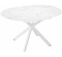 Стол DikLine MB130 белый/стекло белый мрамор сатин optiwhite/опоры MB белые