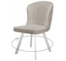 Стул DikLine 219 поворотный, B03 BEIGE, ножки белые