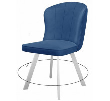 Стул DikLine 219 поворотный, B8 BLUE, ножки белые