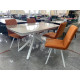 Обеденная группа RIVOLI 140 GLOSS LUXURY/202 B17 TERRACOTTA, белый каркас