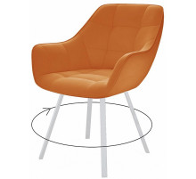 Стул DikLine 252 М поворотный, B17 TERRACOTTA, ножки белые