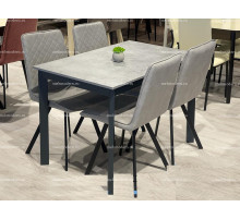 Обеденная группа L110 бетон/202 B22 GREY, ножки черные