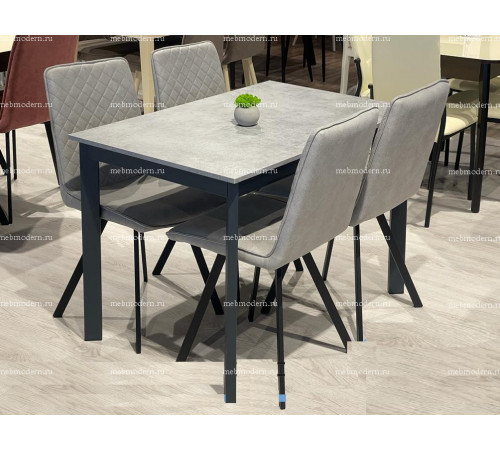 Обеденная группа L110 бетон/202 B22 GREY, ножки черные
