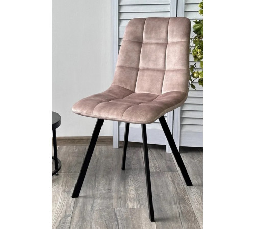 Стул CHILLI SQUARE VT5001-2 античный бежевый, велюр без "пальчиковый"/ черный каркас