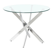 Стол Quartz (DT631) стеклянный D100, каркас хром