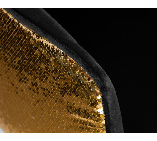 Стул барный DOBRIN DARCY GOLD SHINY 5025_GoldBase-LM черный велюр с золотыми паетками