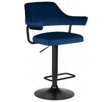 Стул барный DOBRIN CHARLY BLACK/LM-5019_BlackBase синий велюр