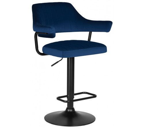 Стул барный DOBRIN CHARLY BLACK/LM-5019_BlackBase синий велюр