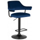 Стул барный DOBRIN CHARLY BLACK/LM-5019_BlackBase синий велюр