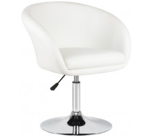 Кресло DOBRIN EDISON  / арт. LM-8600_ChromeBase белый PU