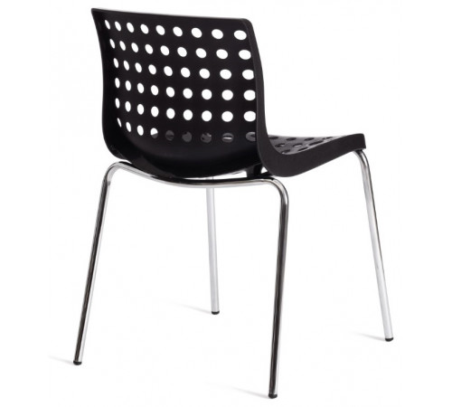 Стул SKALBERG (mod. C-084-A)  металл/пластик, 46 х 56 х 79 см, Black (черный) / Chrome (хром)