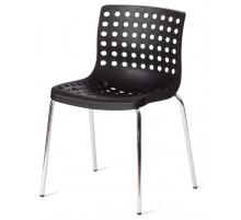 Стул SKALBERG (mod. C-084-A)  металл/пластик, 46 х 56 х 79 см, Black (черный) / Chrome (хром)