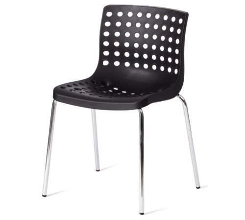 Стул SKALBERG (mod. C-084-A)  металл/пластик, 46 х 56 х 79 см, Black (черный) / Chrome (хром)