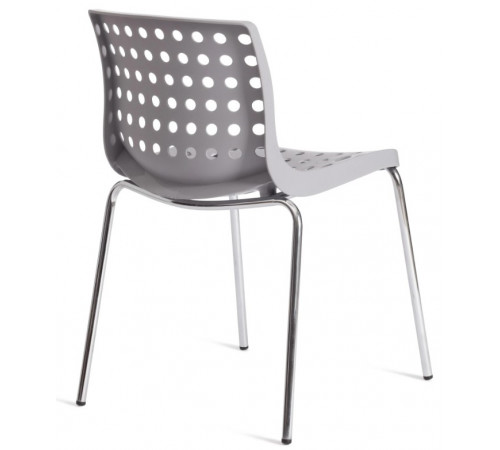 Стул SKALBERG (mod. C-084-A)  металл/пластик, 46 х 56 х 79 см, Grey (серый) / Chrome (хром)