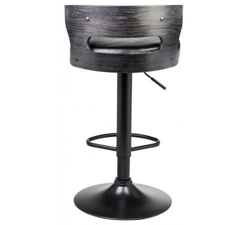 Стул барный DOBRIN FRED BLACK Black base черное дерево, чёрный PU