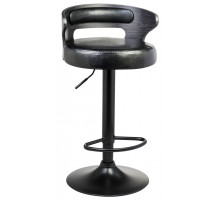 Стул барный DOBRIN FRED BLACK Black base черное дерево, чёрный PU