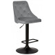Стул барный DOBRIN JOSEPH BLACK BlackBase-LM серый велюр (MJ9-75)