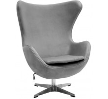Кресло EGG CHAIR серый, искусственная замша