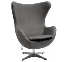 Кресло EGG CHAIR тёмно-серый, искусственная замша