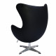 Кресло EGG CHAIR чёрный, натуральная кожа
