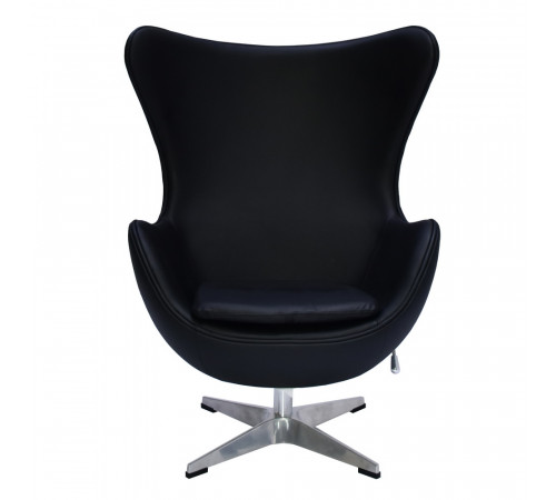 Кресло EGG CHAIR чёрный, натуральная кожа