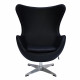 Кресло EGG CHAIR чёрный, натуральная кожа