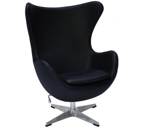 Кресло EGG CHAIR чёрный, натуральная кожа