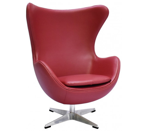 Кресло EGG CHAIR красный, натуральная кожа